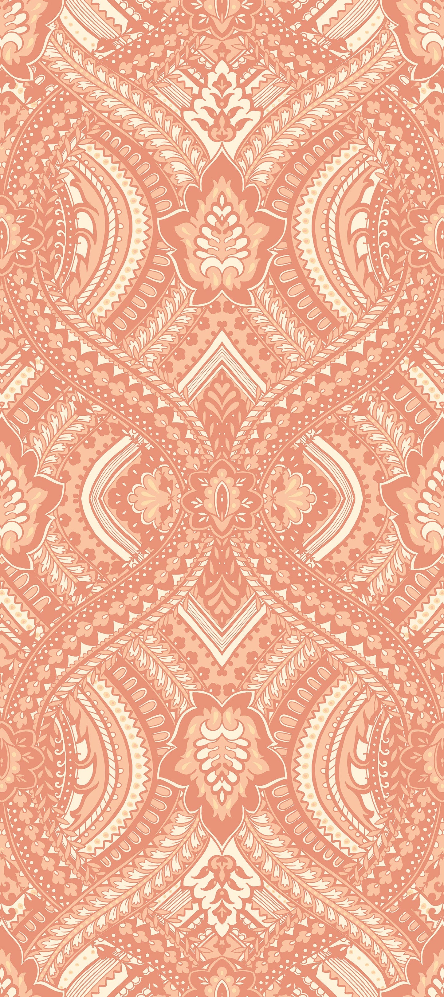 Hoopla Walls Ogee Damask Orange