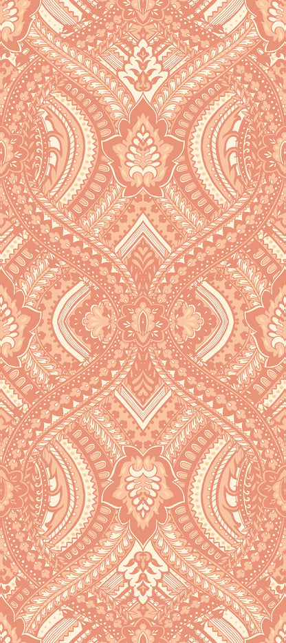 Hoopla Walls Ogee Damask Orange