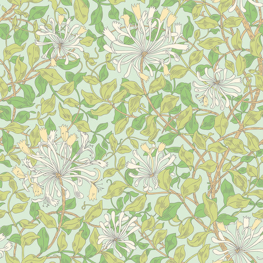 Hoopla Walls Honeysuckle Leaf Trail Duckegg Blue
