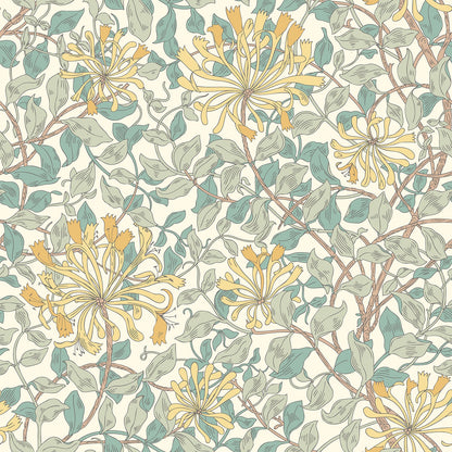 Hoopla Walls Honeysuckle Leaf Trail Seafoam