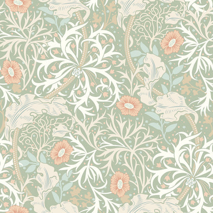 Hoopla Walls Seaweed Garden Sage Apricot