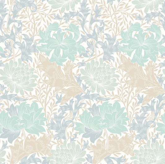 Hoopla Walls Chrysanthemum Duckegg Blue