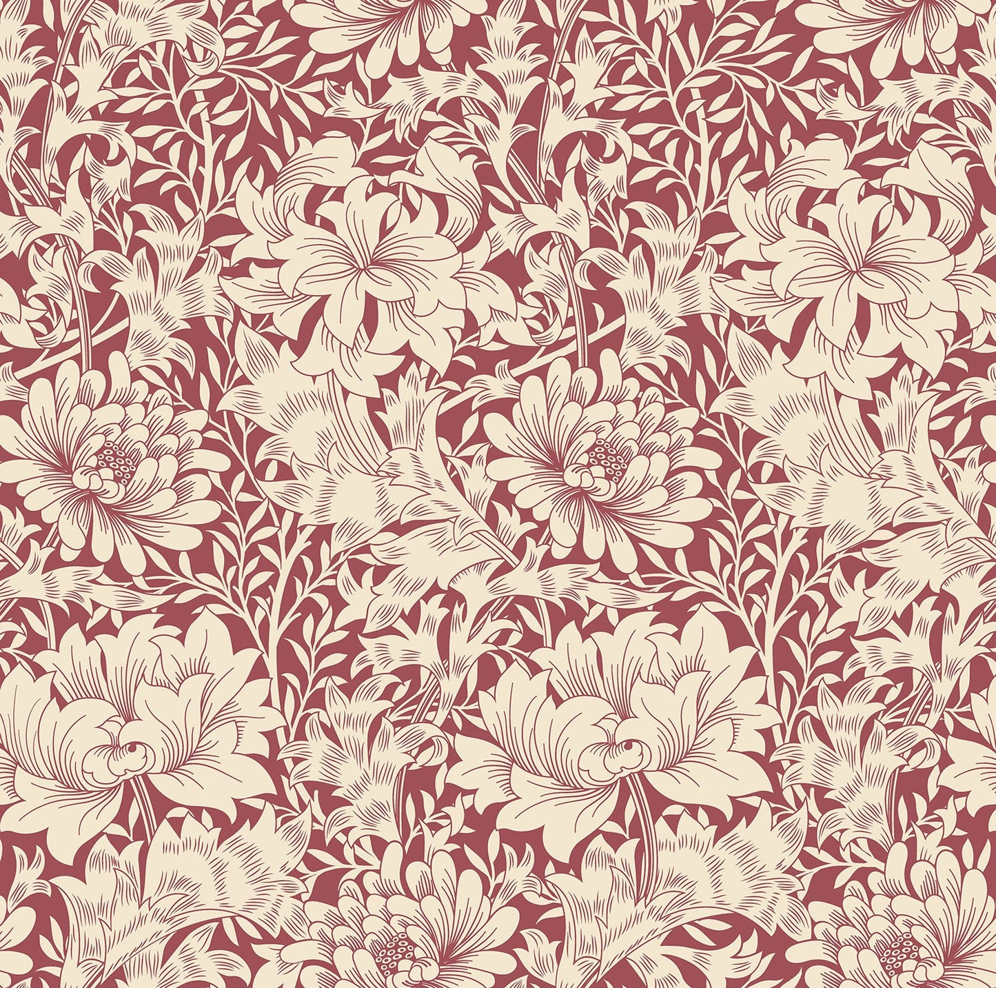 Hoopla Walls Chrysanthemum Ruby Red