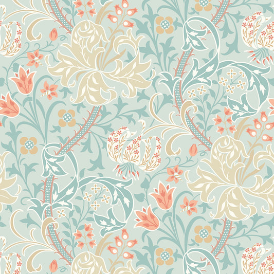 Hoopla Walls Lily Ogee Duckegg Blue