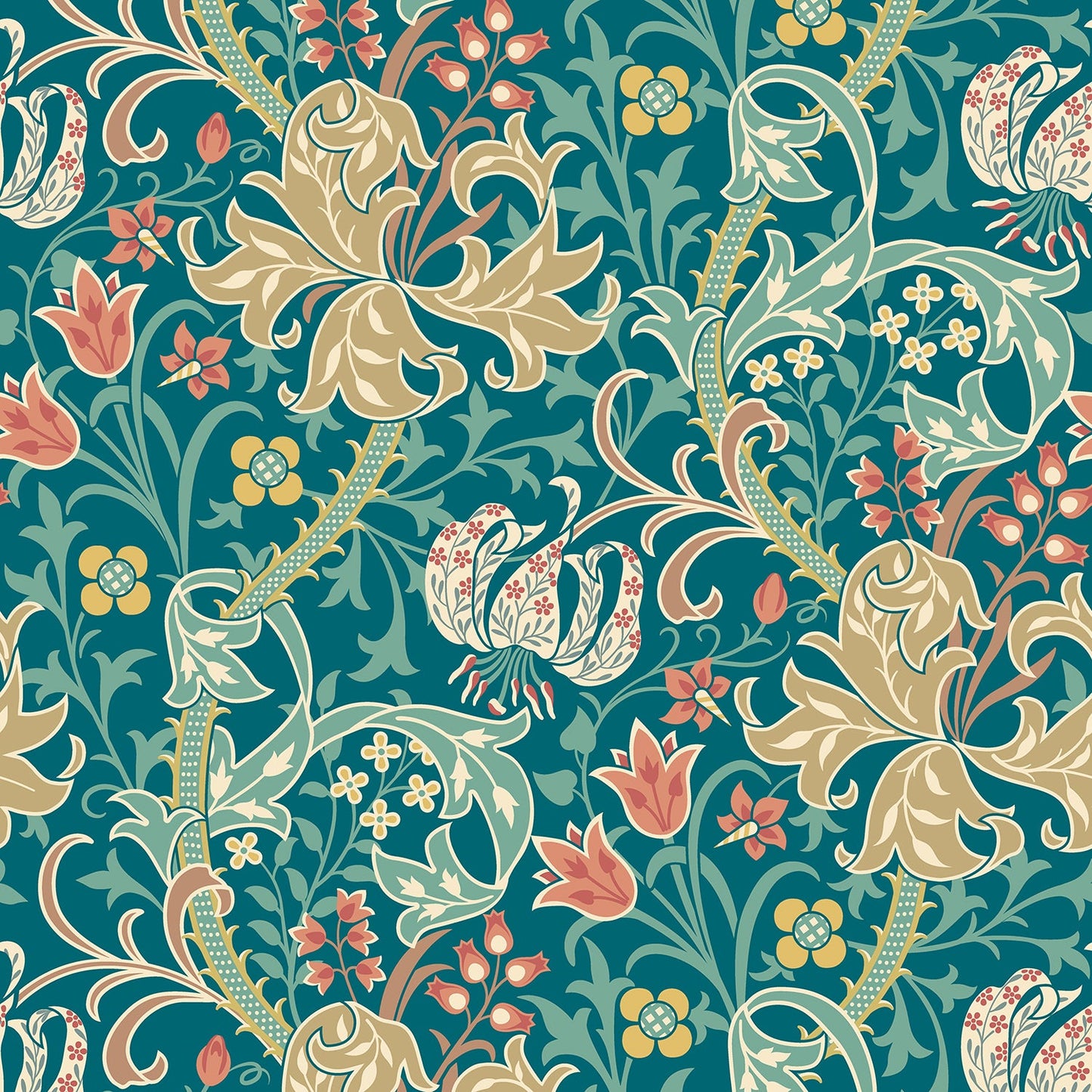 Hoopla Walls Lily Ogee Teal