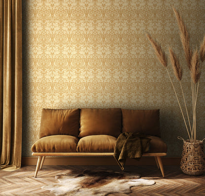 Hoopla Walls Forest Rabbit Yellow Ochre