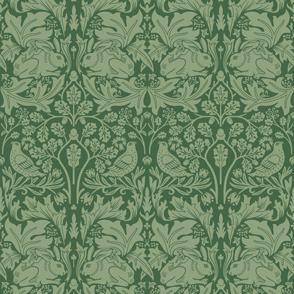 Hoopla Walls Forest Rabbit Forest Green