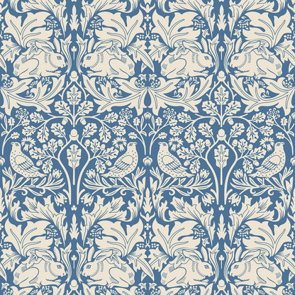 Hoopla Walls Forest Rabbit Navy Blue