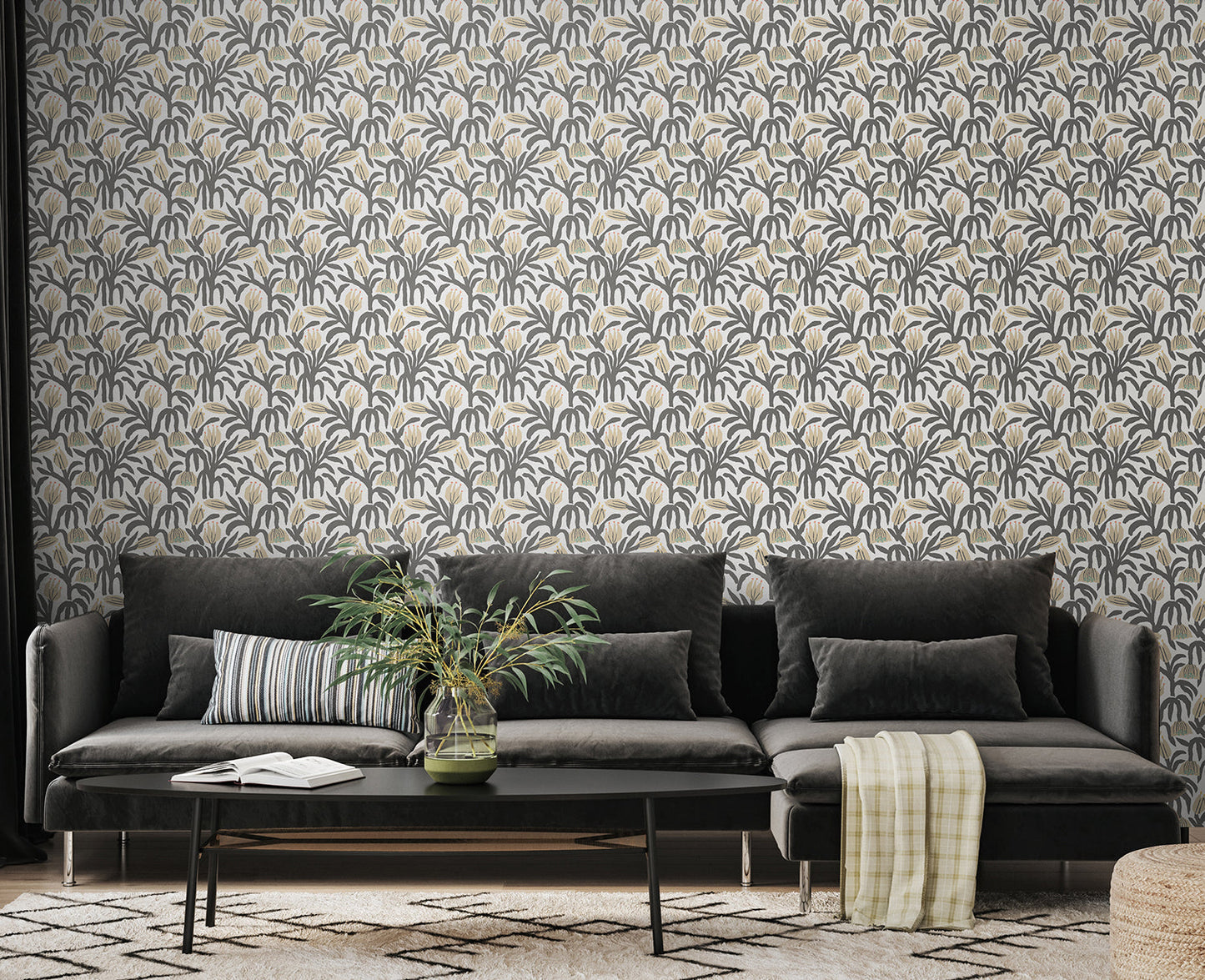 Hoopla Walls Chunky Flower Charcoal