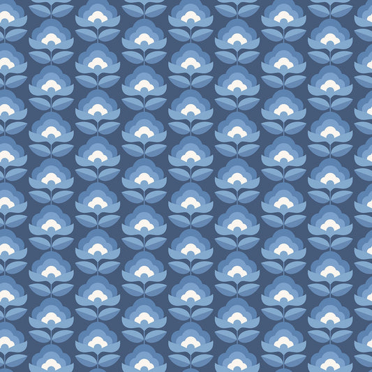 Hoopla Walls Retro Flower Indigo Mix
