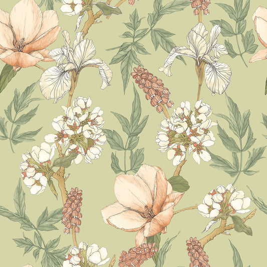 Hoopla Walls Orchid Bloom Artichoke