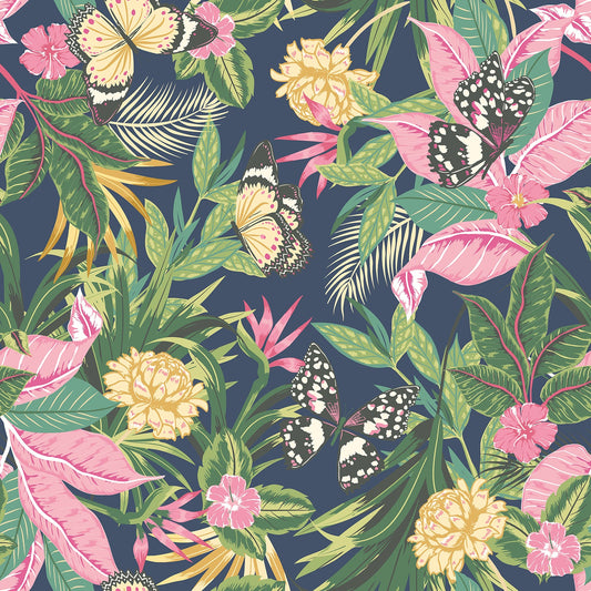 Hoopla Walls Paradise Indigo Pink