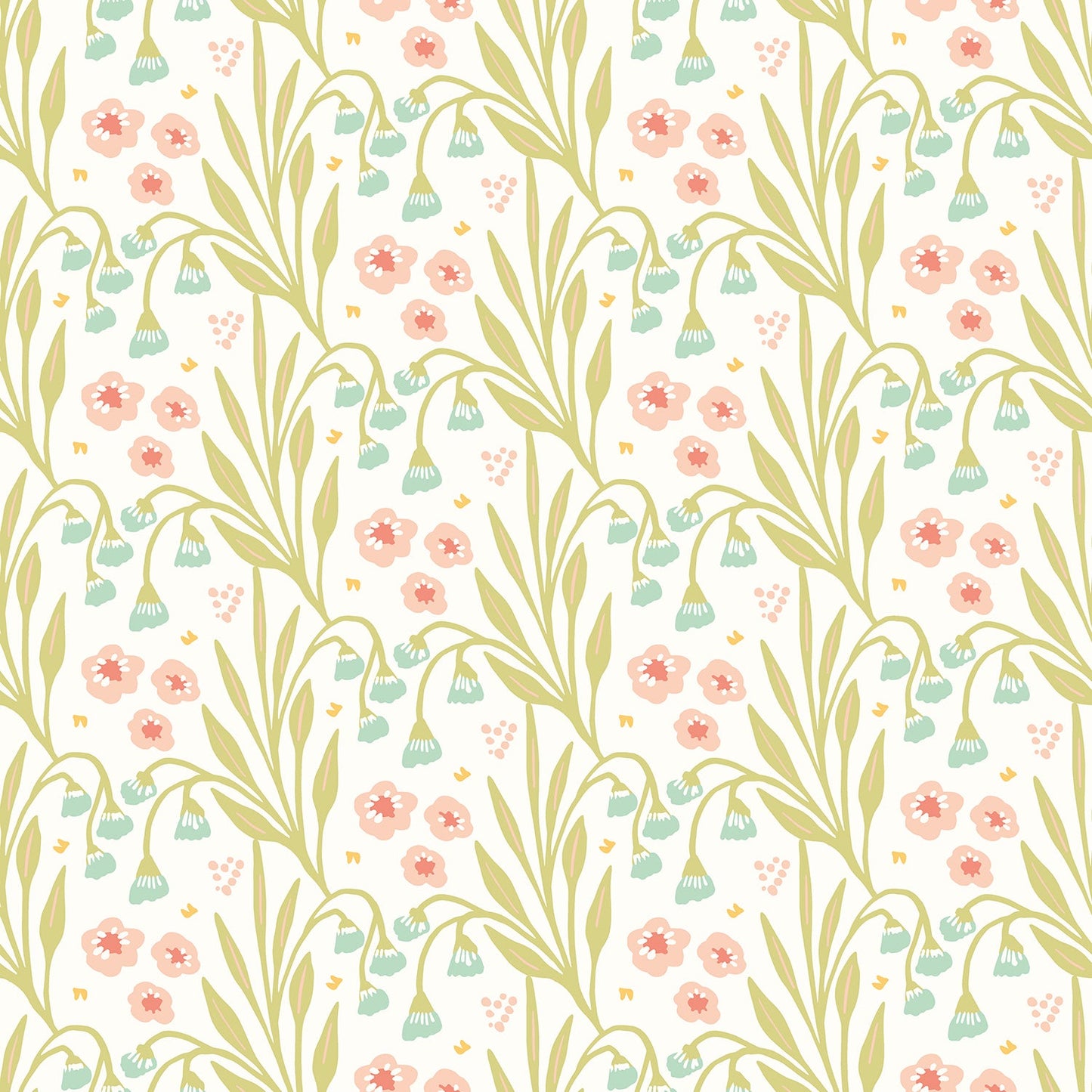 Hoopla Walls Meadow Stripe Peach Duck Egg