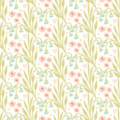 Hoopla Walls Meadow Stripe Peach Duck Egg