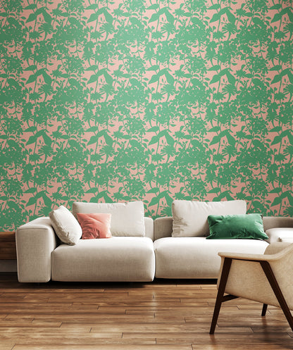 Hoopla Walls Summer Silhouette Jade Blossom