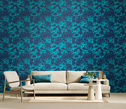Hoopla Walls Summer Silhouette Ink Teal