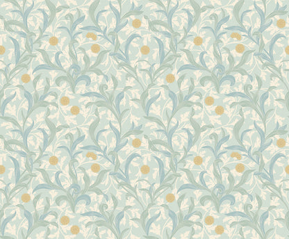 Hoopla Walls Floral Trail Duck Egg Blue