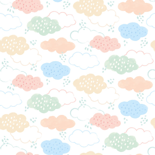 Hoopla Walls Fluffy Clouds Pastel Riot