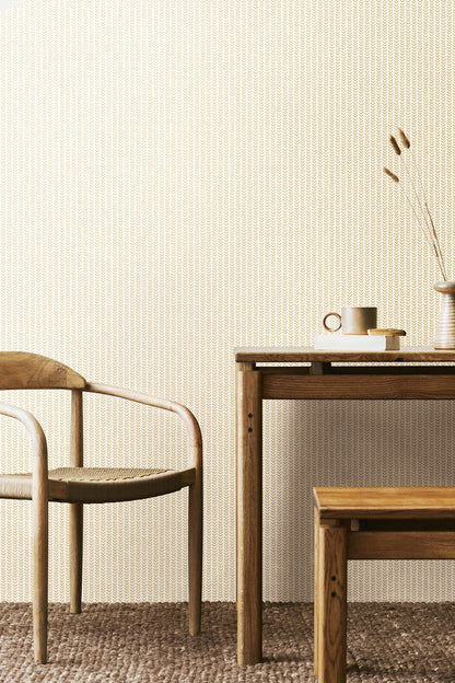 Hoopla Walls Ditsy Leaf Stripe Linen