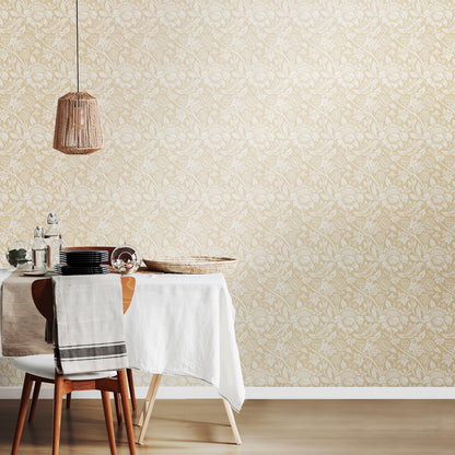 Hoopla Walls Damask Trail Linen
