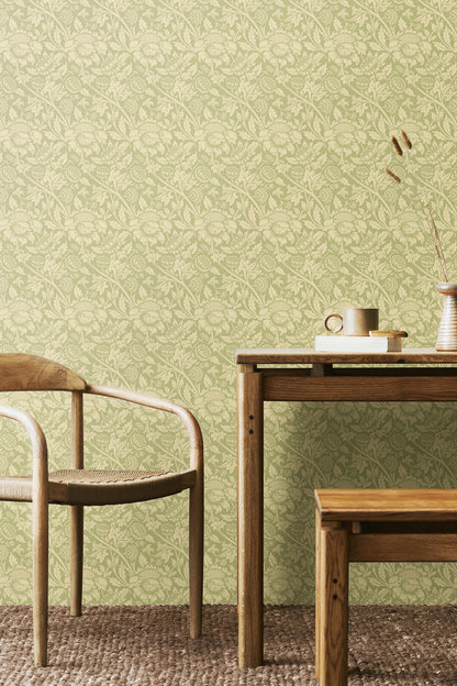Hoopla Walls Damask Trail Bamboo