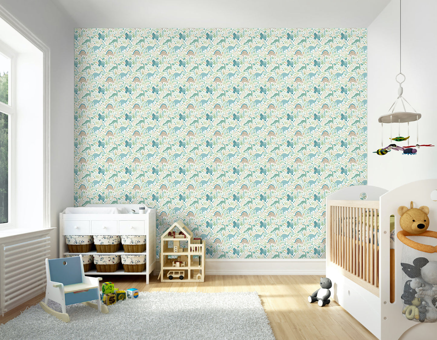 Hoopla Walls Jurassic Party Denim Mix