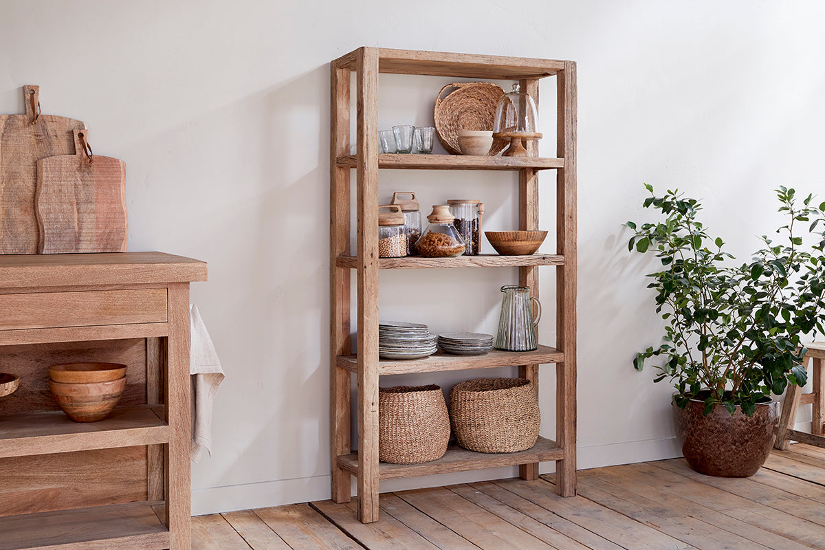 Nkuku Ibo Reclaimed Wood Shelf Natural Wide