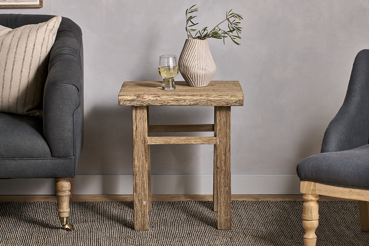 Nkuku Ibo Reclaimed Wood Side Table Natural