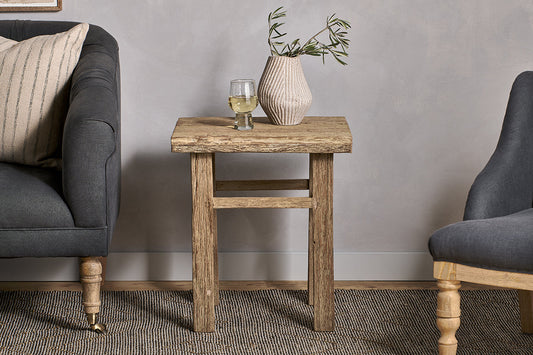 Nkuku Ibo Reclaimed Wood Side Table Natural