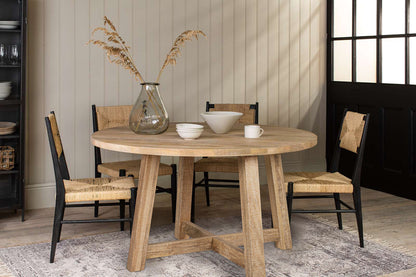 Nkuku Indali Mango Wood Round Dining Table Natural
