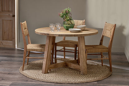 Nkuku Indali Mango Wood Round Dining Table Natural