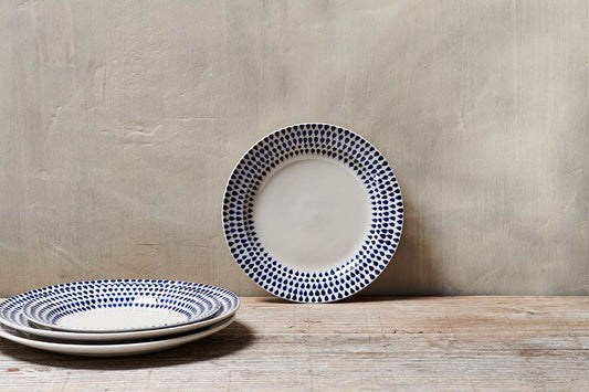 Nkuku Indigo Drop Side Plate Cream & Indigo