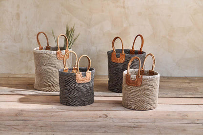 Nkuku Indra Coil Basket Charcoal