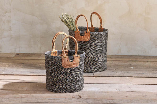 Nkuku Indra Coil Basket Charcoal