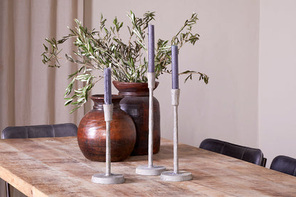 Nkuku Inigo Candle Holder Aged Zinc