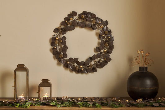 Nkuku Ishana Wreath Antique Brass