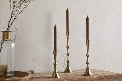 Nkuku Javanee Candle Holder Antique Brass