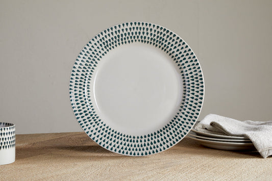 Nkuku Juniper Drop Dinner Plate Cream & Juniper