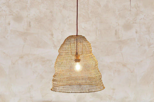 Nkuku Jatani Wire Lampshade Antique Brass Large Oval