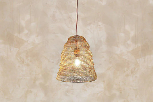 Nkuku Jatani Wire Lampshade Antique Brass Small Oval