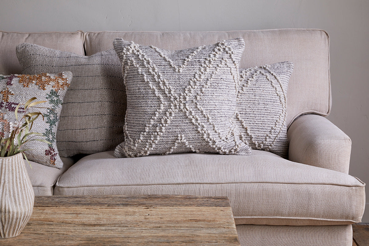 Nkuku Juliyet Cotton & Wool Cushion Cover Natural