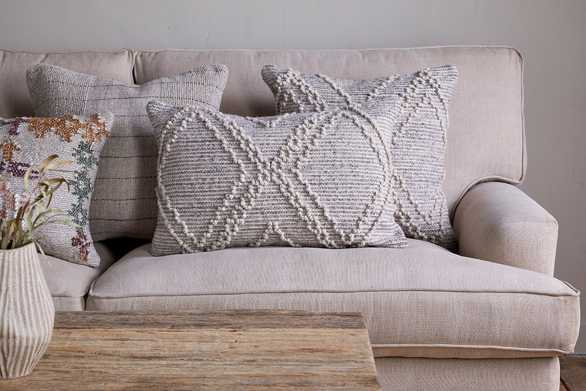 Nkuku Juliyet Cotton & Wool Cushion Cover Natural