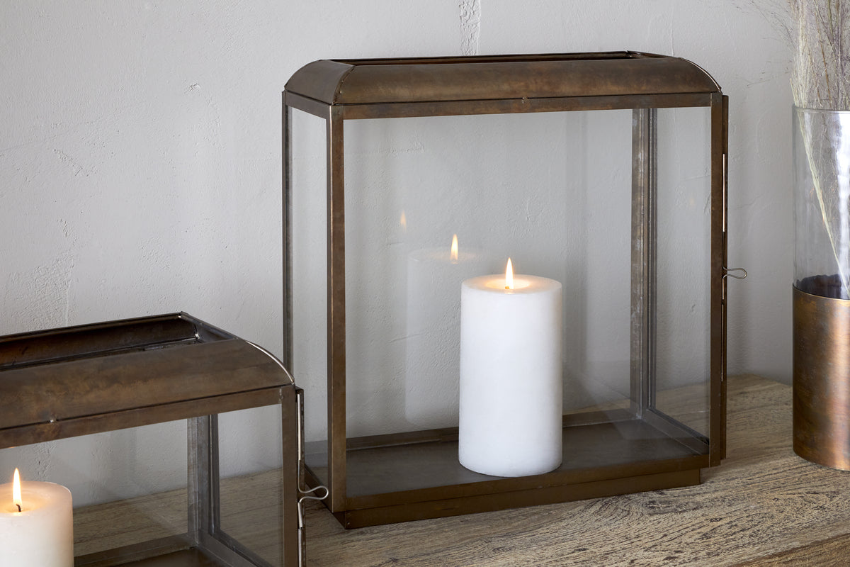 Nkuku Kiwanda Tall Lantern Antique Brass
