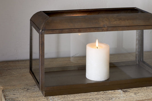 Nkuku Kiwanda Wide Lantern Antique Brass