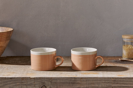 Nkuku Kai Mugs Terracotta (Set Of 2)