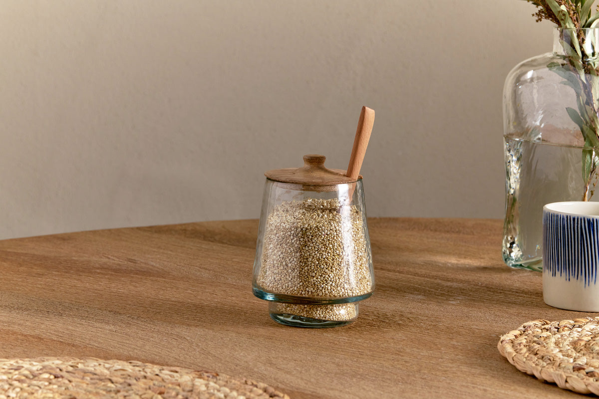 Nkuku Kali Tall Storage Jar Natural & Clear