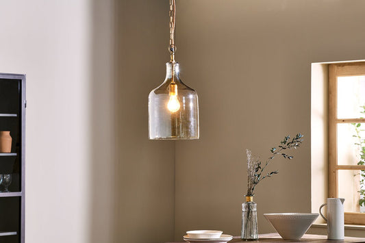 Nkuku Kalsi Recycled Glass Pendant Light Lustre Small