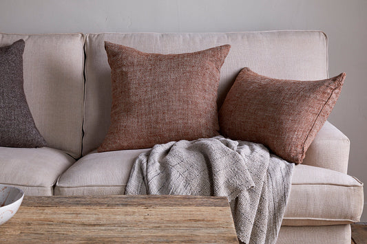 Nkuku Kana Linen Cushion Cover Rust