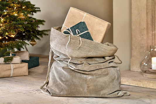 Nkuku Karru Cotton Velvet Sack Light Grey