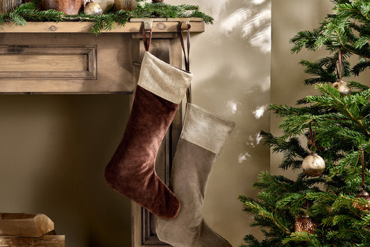 Nkuku Karru Cotton Velvet Stocking Rich Mocha